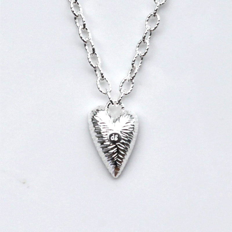 Geode Heart Necklace in Silver