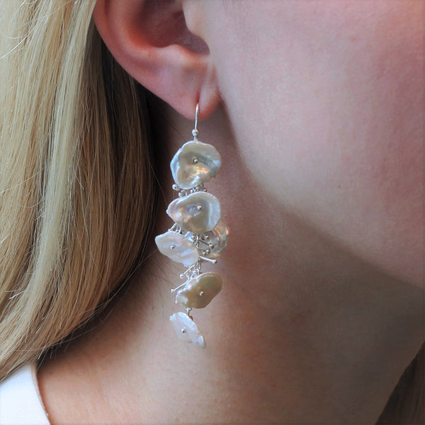 Petal Pearl Earring: Long