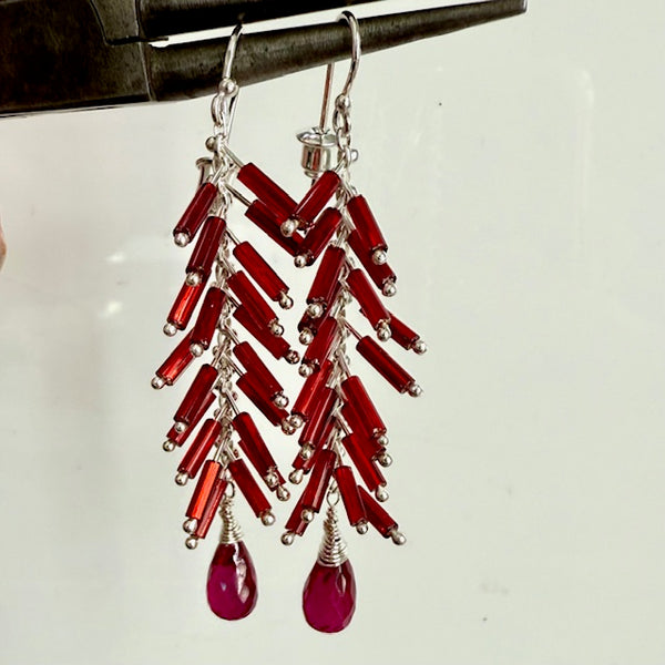 Brees Earrings: Red/Ruby
