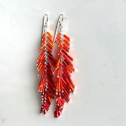 Duster Earrings: Orange/Red