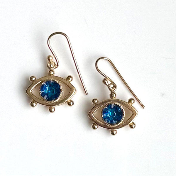 Evil Eye Earrings: Gold