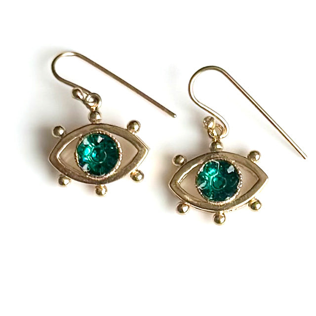 Evil Eye Earrings: Gold