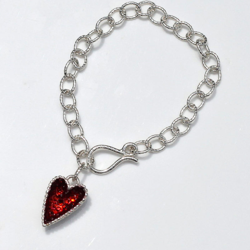 Geode Heart Bracelet in Silver