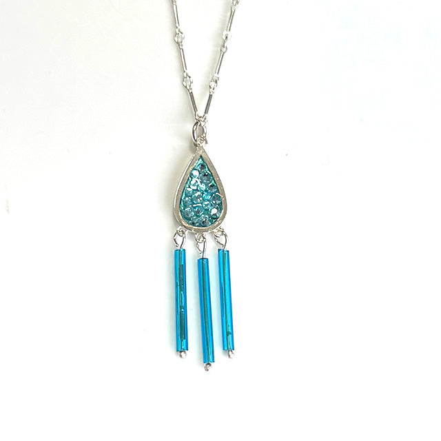 Teardrop Necklace: Aqua