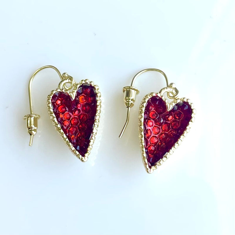 Geode Heart Earrings in Gold