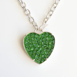 Peridot Caviar Heart Necklace
