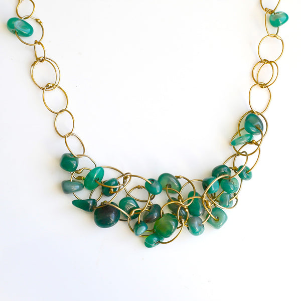 OXO Cluster Necklace: Green Garnet & 24k Gold Vermeil