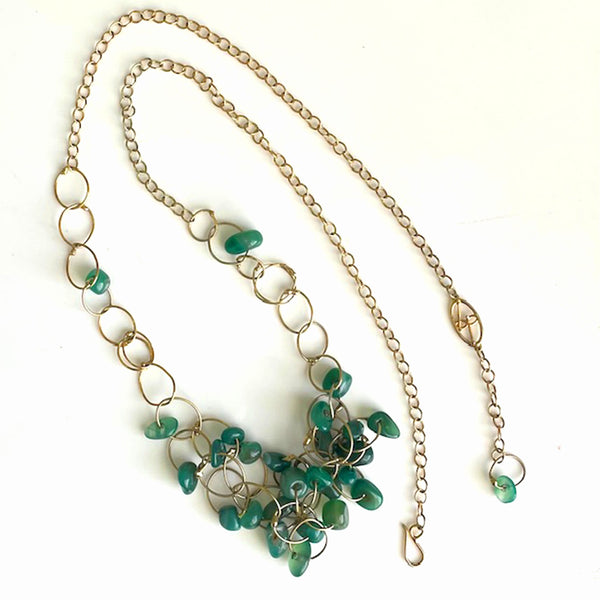 OXO Cluster Necklace: Green Garnet & 24k Gold Vermeil