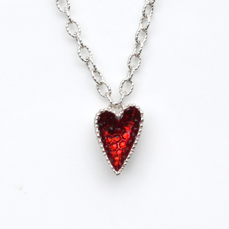 Geode Heart Necklace in Silver
