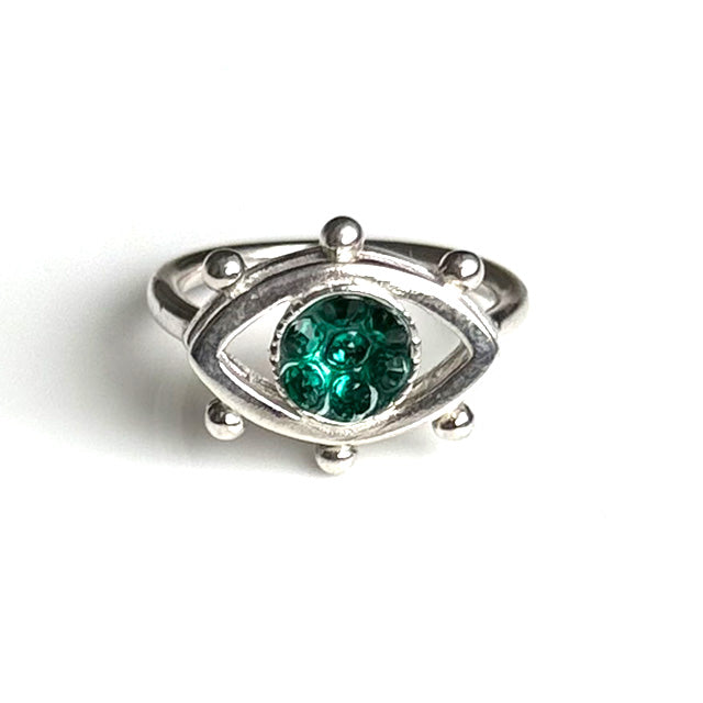 Evil Eye Ring: Silver