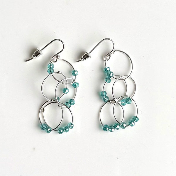 OXO Earrings: Aqua