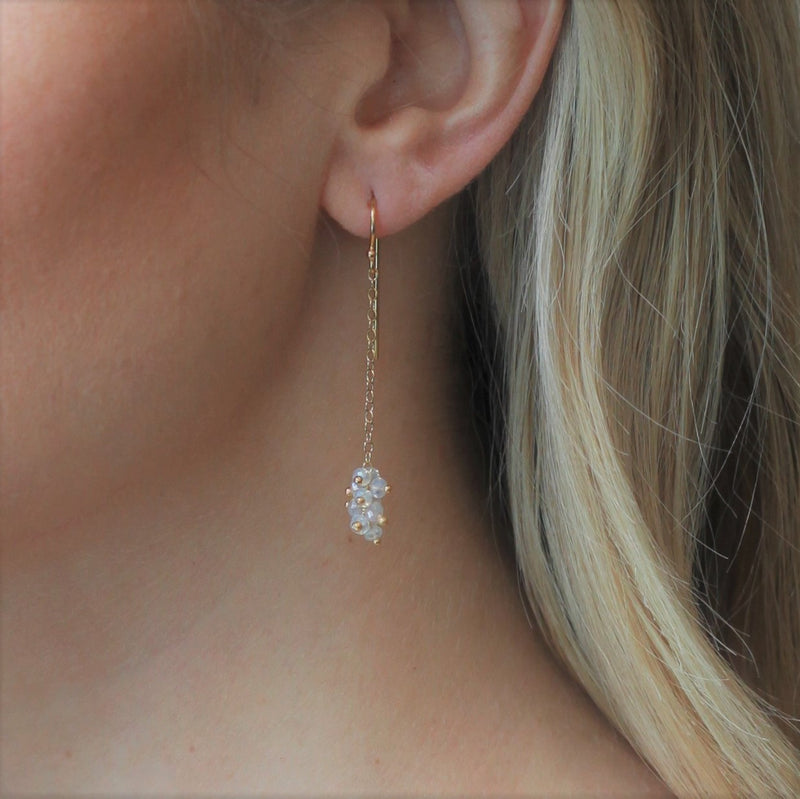 Alexis Plumb Earrings: White Diamond/Gold