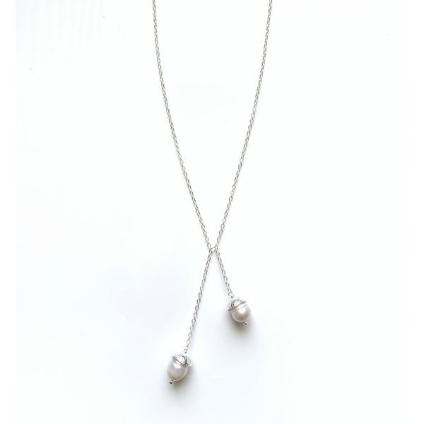 Acorn Double Necklace: Silver