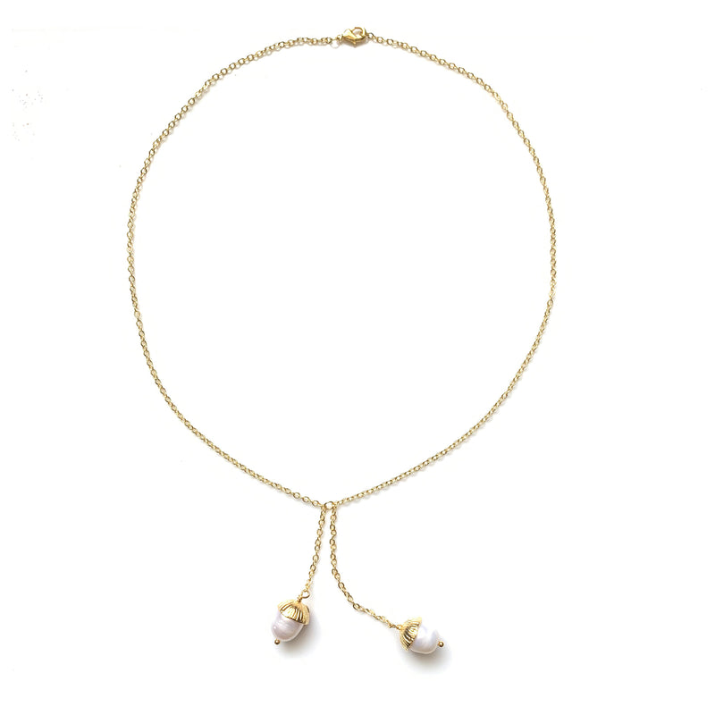 Acorn Double Necklace: Gold