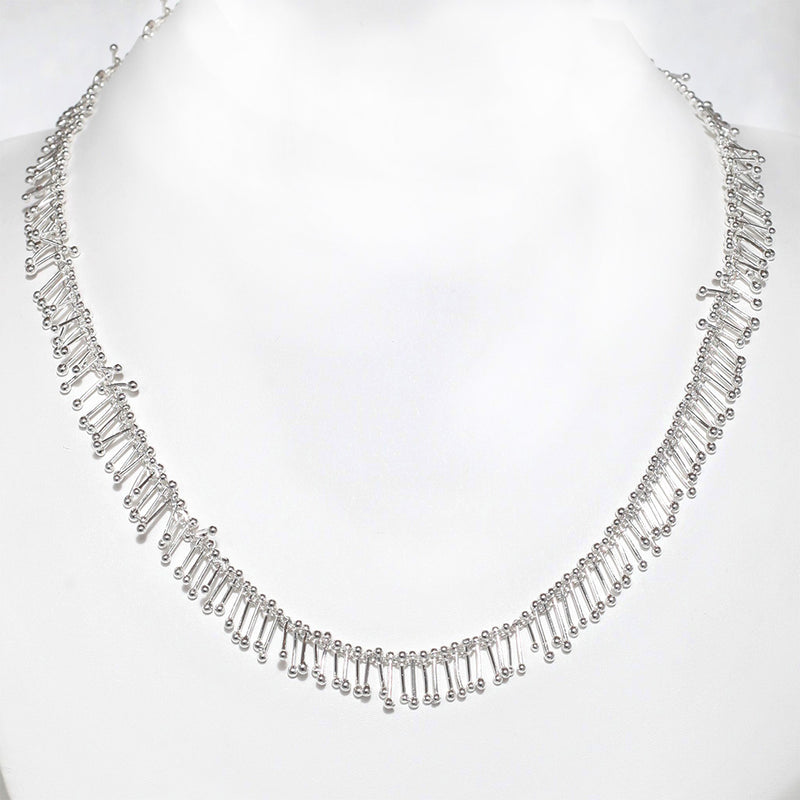 Feather Chain 18" Necklace in Silver