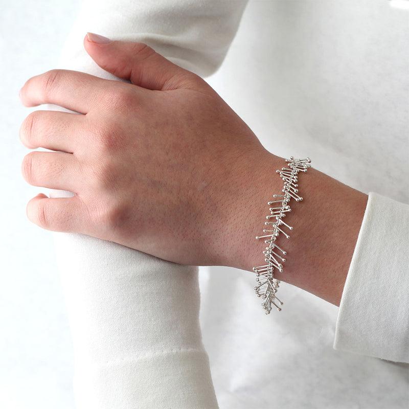 Feather Chain Bracelet in Silver