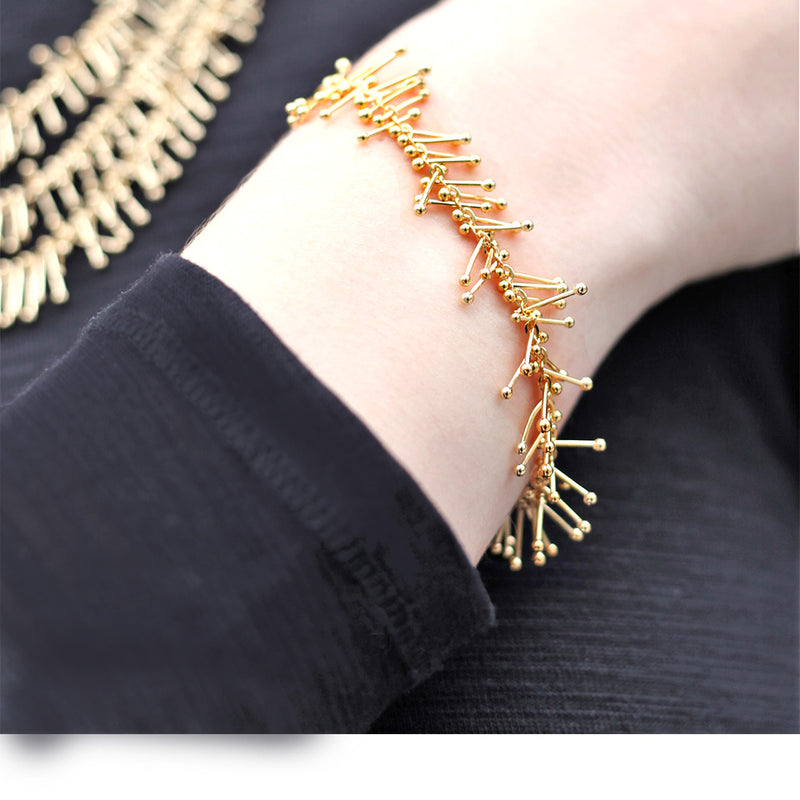 Feather Chain Bracelet in Gold
