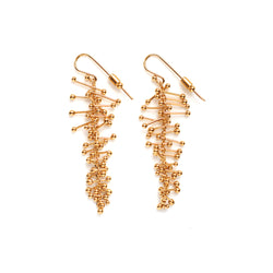 Feather Chain Tapered Earrings: Gold