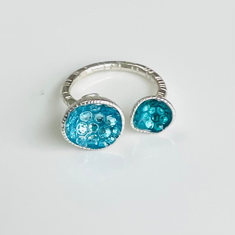 Geode Double Ring: Silver