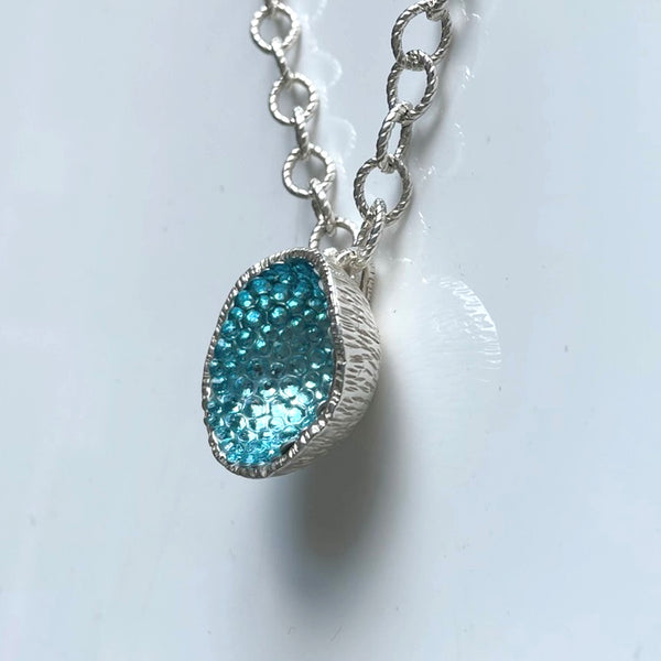 Geode Large Necklace in Silver
