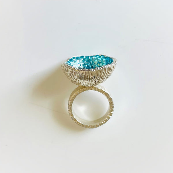 Geode Large Ring in Silver