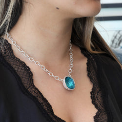 Geode Large Necklace in Silver