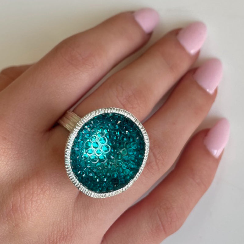 Geode Large Ring in Silver