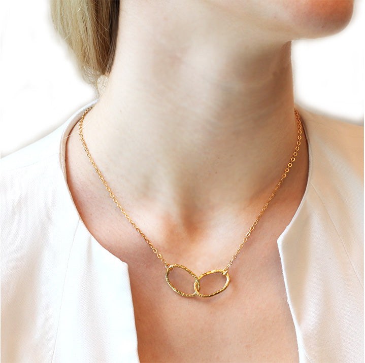 Double Linked Necklace in Gold