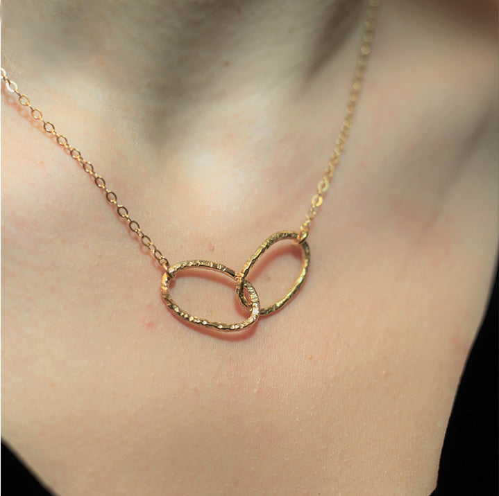 Double Linked Necklace in Gold