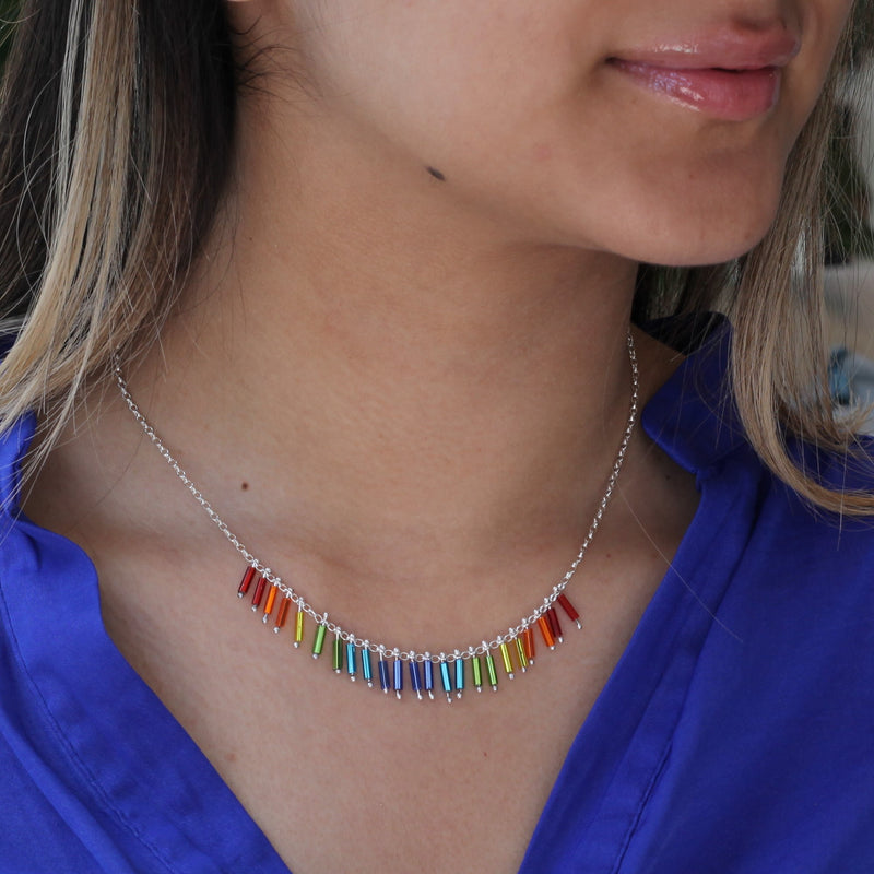 Deco Smiles Necklace: Rainbow