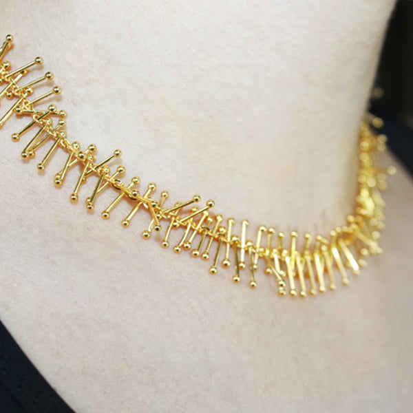 Feather Chain 18" Necklace in Gold